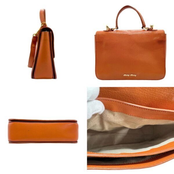 z1514 2 c Miu Miu Handbag Shoulder Bag Leather Orange