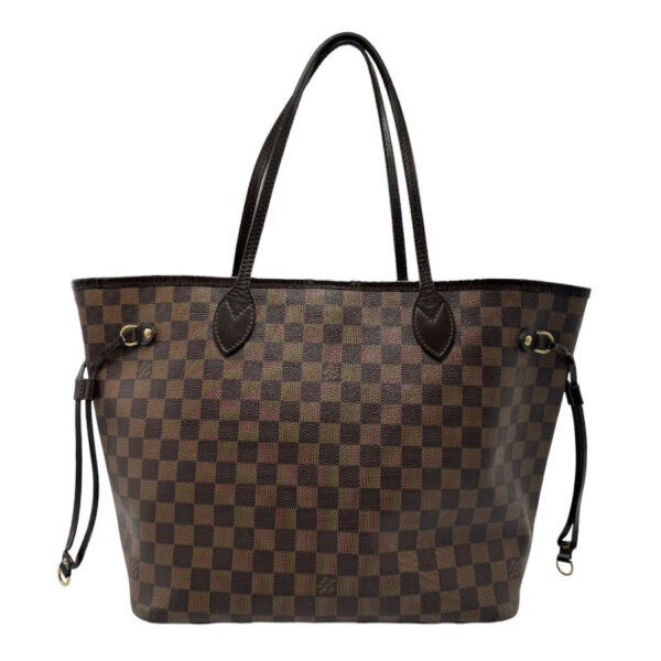 z1529 1 Louis Vuitton Neverfull MM Damier Canvas Handbag Brown