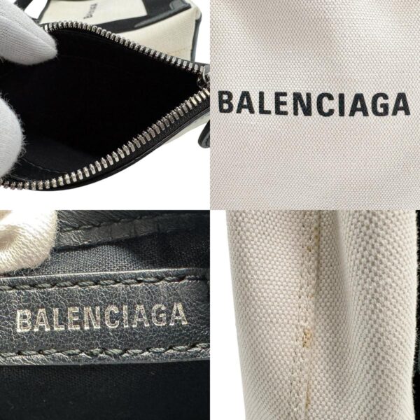 z1535 14 c Balenciaga Cabas XS Canvas Tote Bag Black Ivory