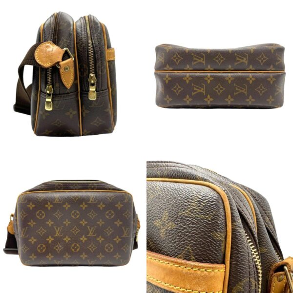 z1537 2 c Louis Vuitton Reporter PM Monogram Canvas Shoulder Bag Brown