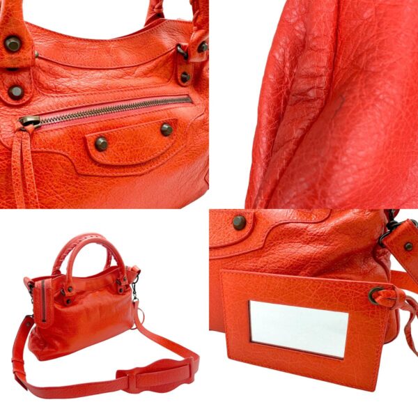 z1569 10 c Balenciaga The Town Leather Shoulder Bag Red