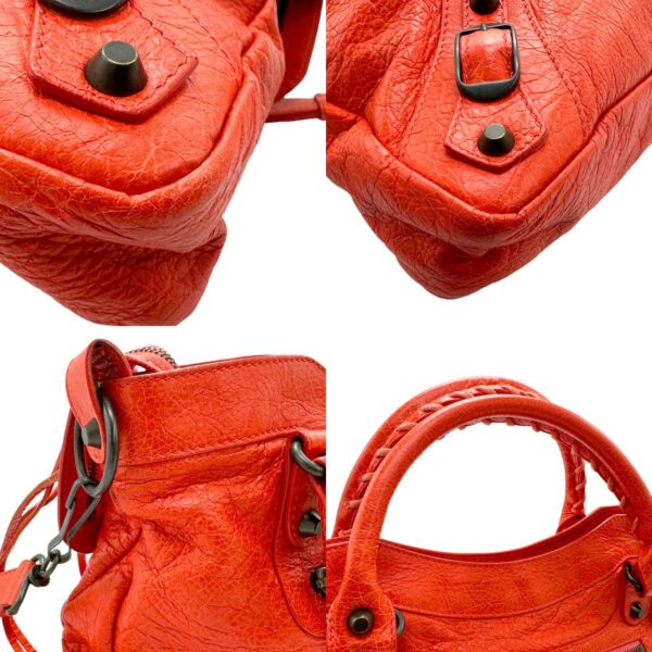 z1569 6 c Balenciaga The Town Leather Shoulder Bag Red