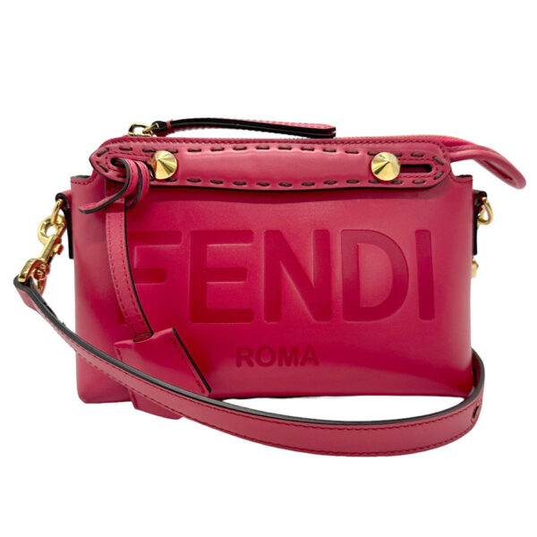 z1578 1 Fendi Visible Crossbody Shoulder Bag Leather Pink