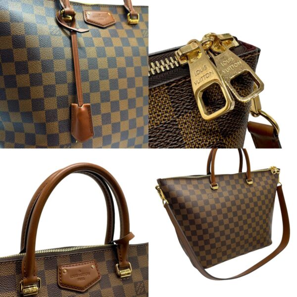 z1593 10 c Louis Vuitton Belmont Damier Canvas Shoulder Bag Brown