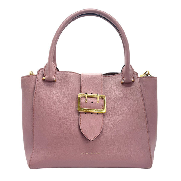 z1603 1 Burberry Leather Shoulder Bag Dusty Pink