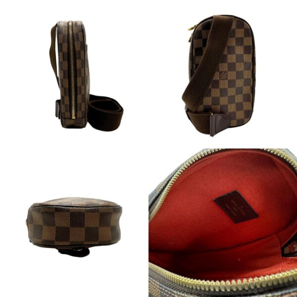 z1625 2 c Louis Vuitton Pochette Ganju Damier Canvas Body Bag Brown