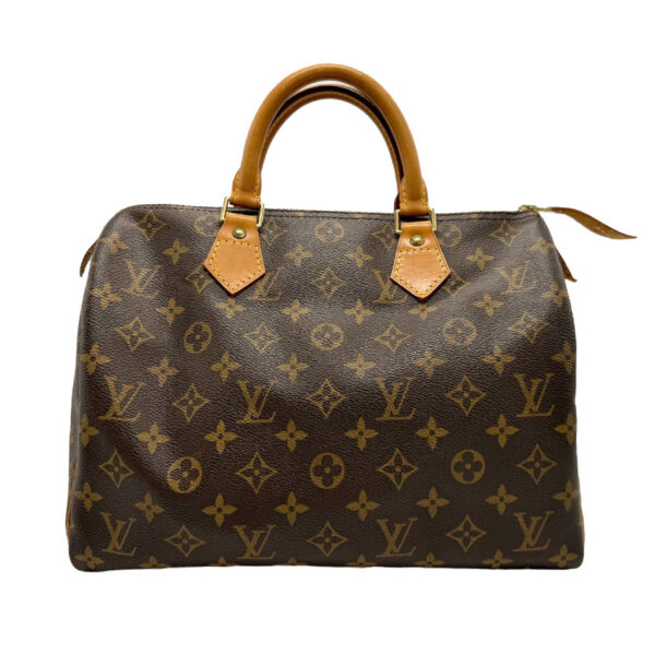 z1626 1 Louis Vuitton Speedy 30 Monogram Canvas Handbag Brown