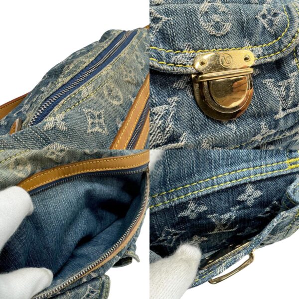 z1658 10 c Louis Vuitton Baggy PM Monogram Denim Shoulder Bag Blue