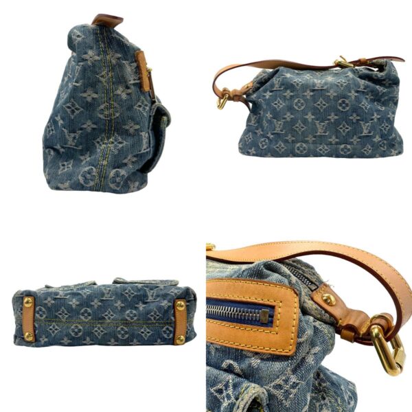 z1658 2 c Louis Vuitton Baggy PM Monogram Denim Shoulder Bag Blue