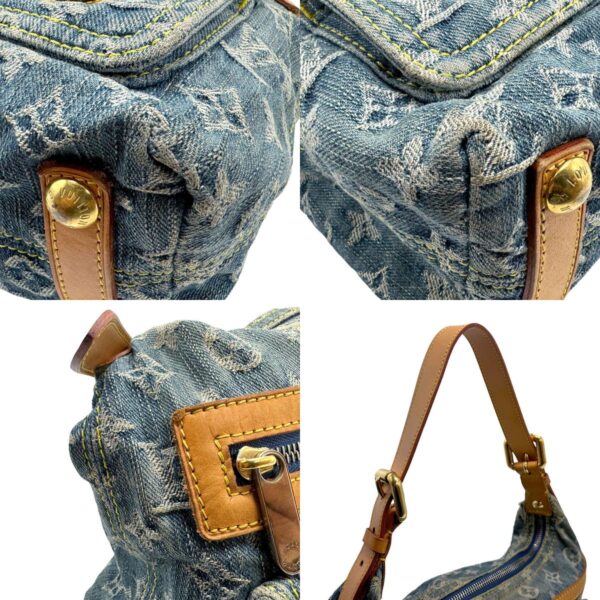 z1658 6 c Louis Vuitton Baggy PM Monogram Denim Shoulder Bag Blue