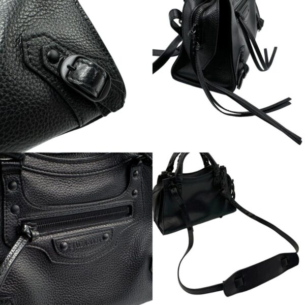 z1665 10 c Balenciaga Neo Classic City XS Leather Shoulder Bag Black