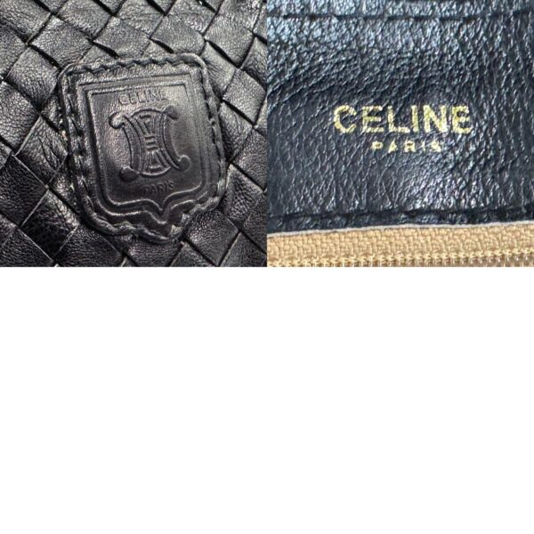 z1679 11 c Celine Shoulder Bag Leather Black