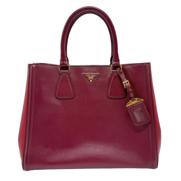 z1712 1 Prada Shoulder Bag Leather Bordeaux Red