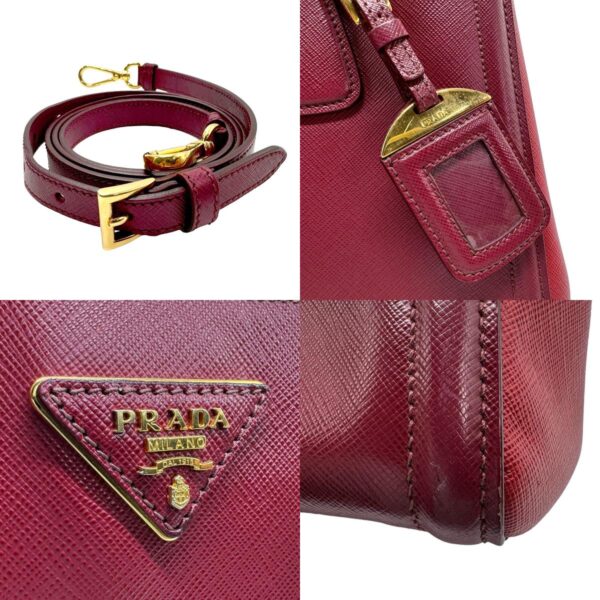 z1712 14 c Prada Shoulder Bag Leather Bordeaux Red