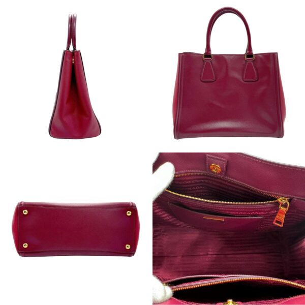 z1712 2 c Prada Shoulder Bag Leather Bordeaux Red