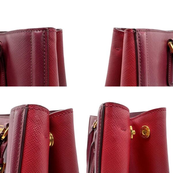 z1712 6 c Prada Shoulder Bag Leather Bordeaux Red