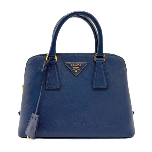 z1714 1 Prada Handbag Leather Blue