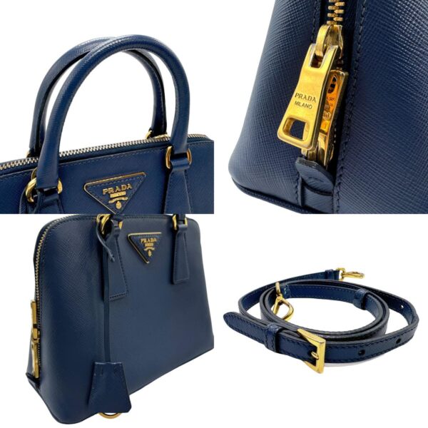 z1714 10 c Prada Handbag Leather Blue