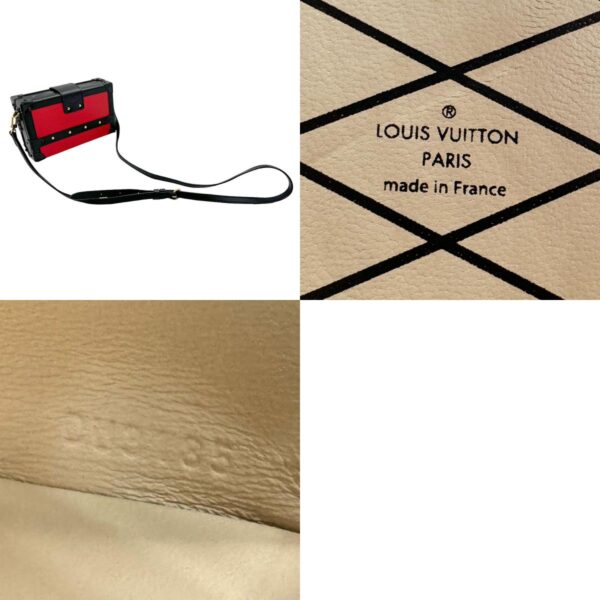 z1718 11 c Louis Vuitton Petite Maru Epi Leather Shoulder Bag Red Black