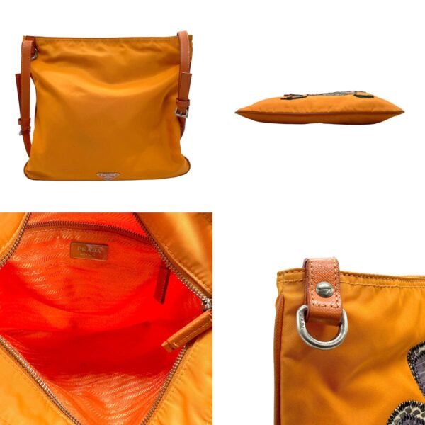 z1724 3 c Prada Shoulder Bag Nylon Orange