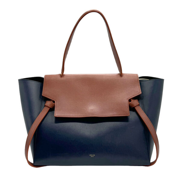 z1727 1 Celine Belt Bag Shoulder Bag Leather Blue Brown