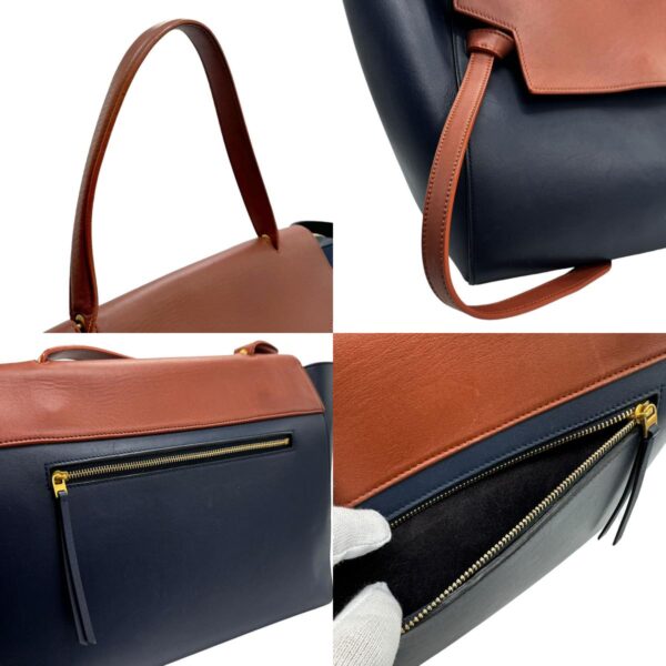 z1727 10 c Celine Belt Bag Shoulder Bag Leather Blue Brown