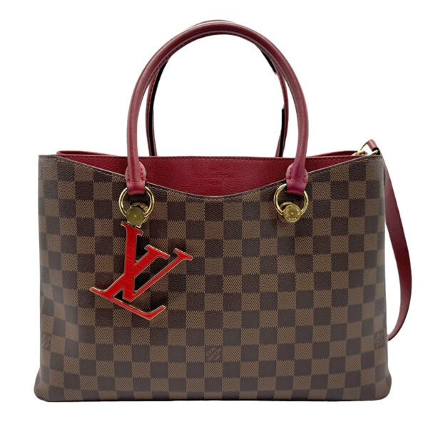 z1729 1 Louis Vuitton Riverside Damier Canvas Handbag Brown