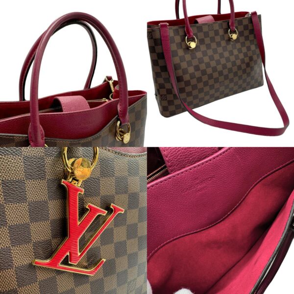 z1729 10 c Louis Vuitton Riverside Damier Canvas Handbag Brown