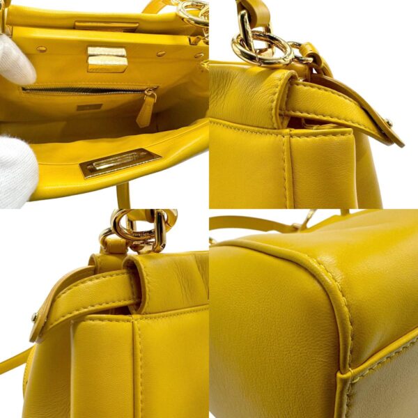 z1743 6 c Fendi Mini Peekaboo Shoulder Bag Leather Yellow