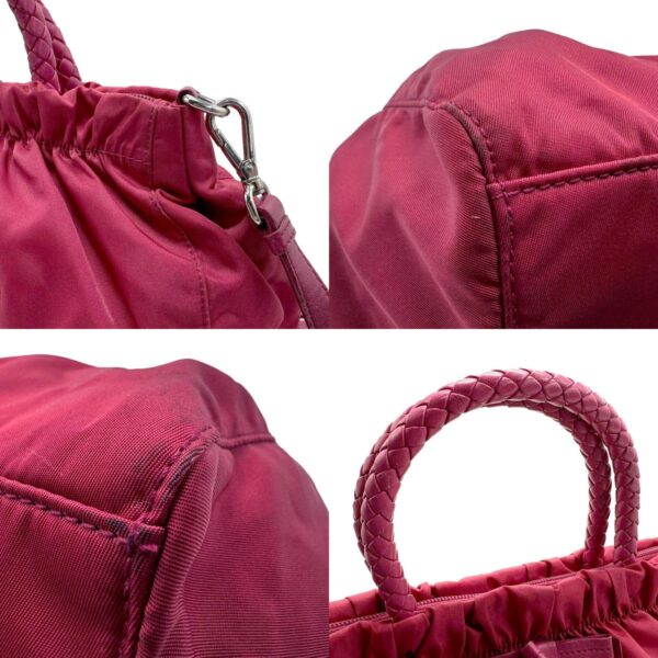 z1746 7 c Prada Shoulder Bag Nylon Leather Magenta