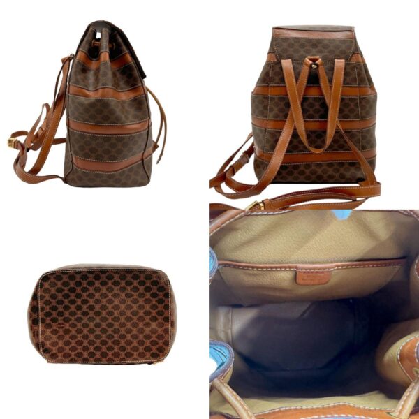 z1753 2 c Celine Macadam Backpack Leather Brown