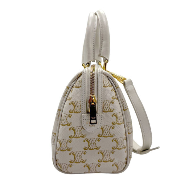 z1762 2 Celine Triomphe Handbag Canvas White