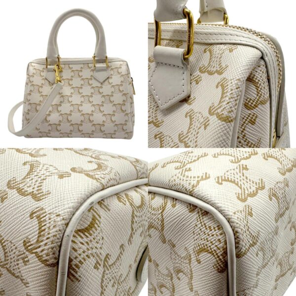 z1762 3 c Celine Triomphe Handbag Canvas White