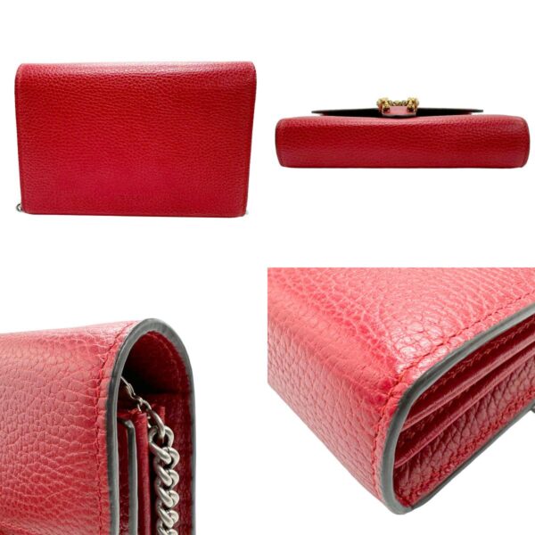 z1772 3 c Gucci Dionysus Leather Chain Wallet Red