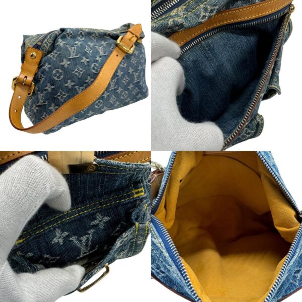 z1773 10 c Louis Vuitton Baggy PM Monogram Denim Shoulder Bag Blue