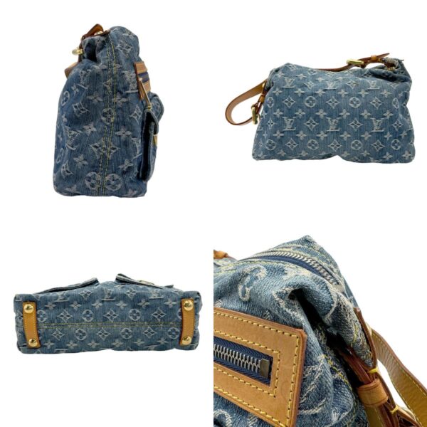 z1773 2 c Louis Vuitton Baggy PM Monogram Denim Shoulder Bag Blue