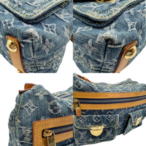 z1773 6 c Louis Vuitton Baggy PM Monogram Denim Shoulder Bag Blue