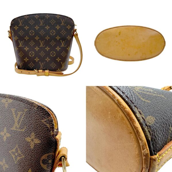 z1774 3 c Louis Vuitton Drouot Monogram Canvas Shoulder Bag Brown