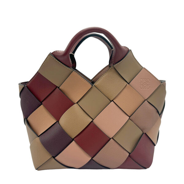 z1780 1 Loewe Woven Basket Leather Shoulder Bag Multicolor