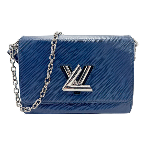 z1794 1 Louis Vuitton Twist MM Epi Leather Shoulder Bag Indigo Blue