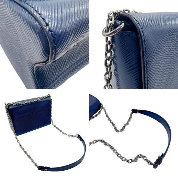 z1794 7 c Louis Vuitton Twist MM Epi Leather Shoulder Bag Indigo Blue