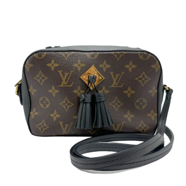 z1823 1 Louis Vuitton Saintonge Monogram Canvas Shoulder Bag Black