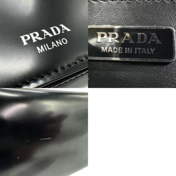 z1824 11 c Prada Shoulder Bag Leather Black