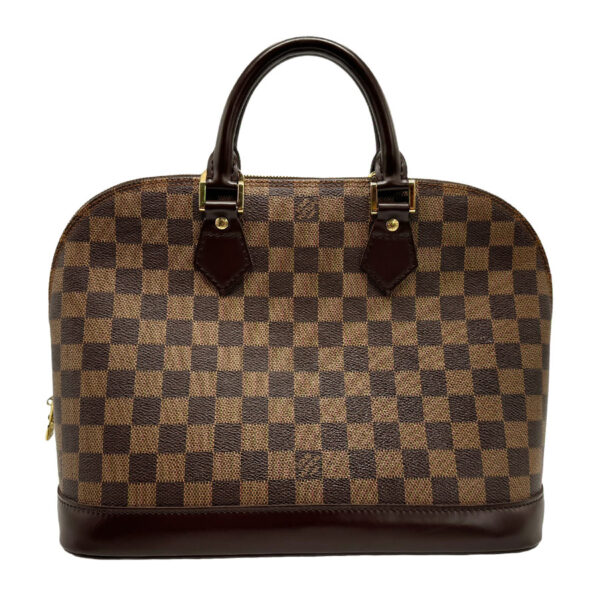 z1833 1 Louis Vuitton Alma Damier Canvas Handbag Brown