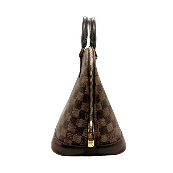 z1833 2 Louis Vuitton Alma Damier Canvas Handbag Brown