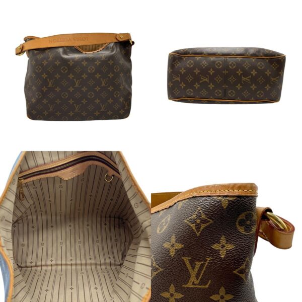 z1841 3 c Louis Vuitton Delightful PM Monogram Canvas Shoulder Bag Brown