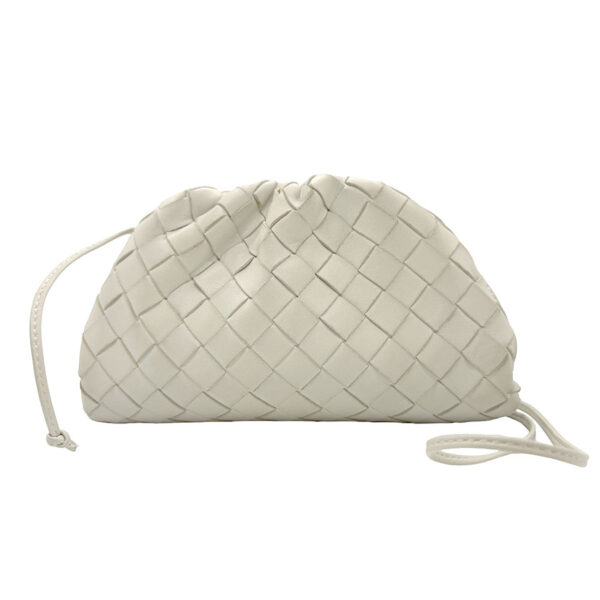 z1844 1 Bottega Veneta Mini The Pouch Leather Shoulder Bag Ivory