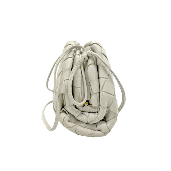 z1844 2 Bottega Veneta Mini The Pouch Leather Shoulder Bag Ivory