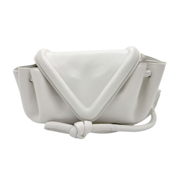 z1845 1 Bottega Veneta Beak Leather Shoulder Bag White