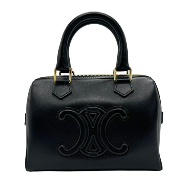 z1874 1 Celine Small Cuile Triomphe Shoulder Bag Leather Black